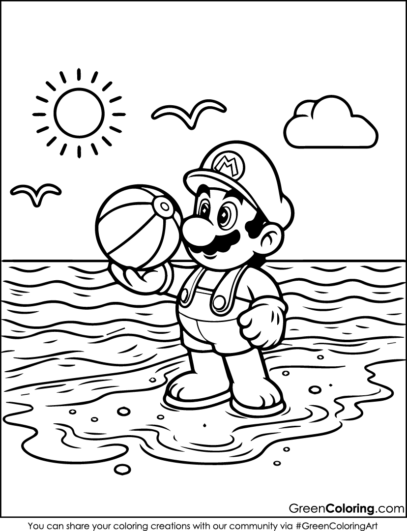mario printable coloring pages