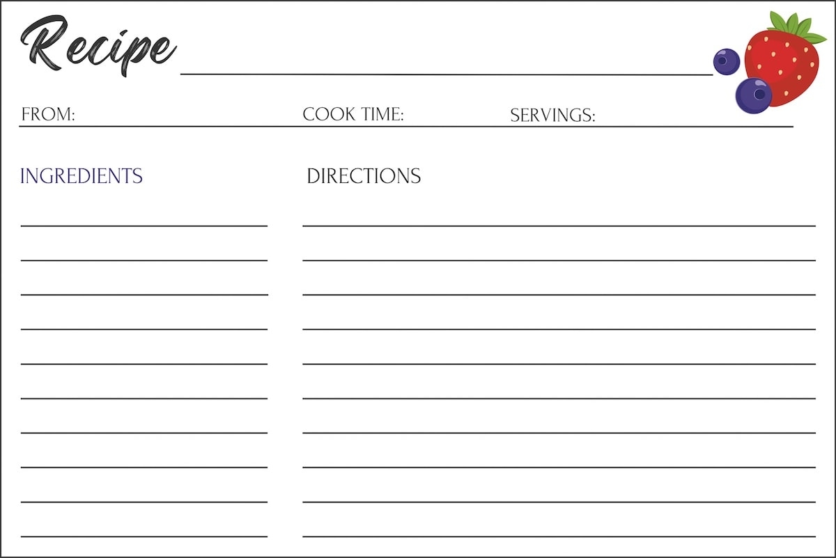 15 Printable Recipe Card Templates FREE ZipList