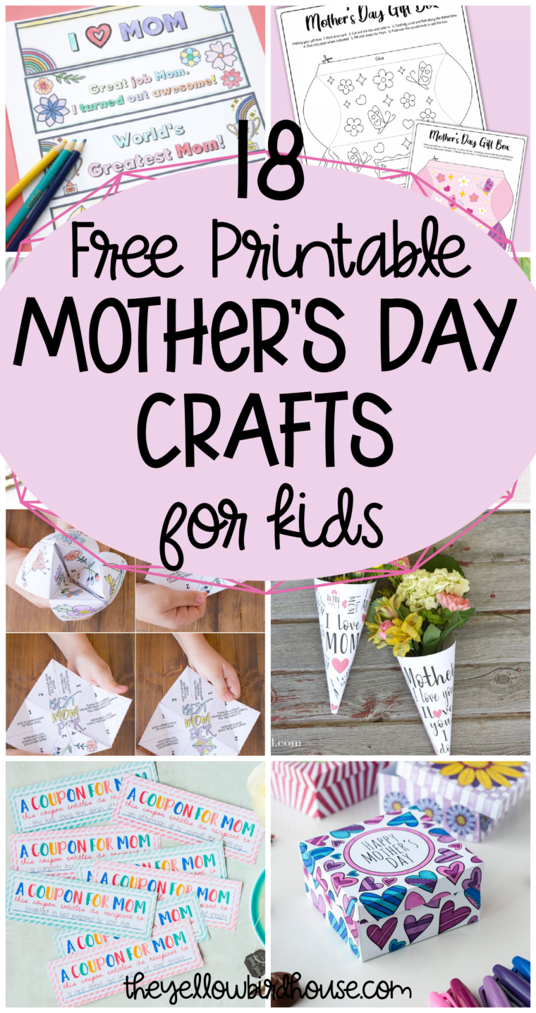 18 Free Printable Mother s Day Crafts For Kids  18 Free Printable Mother s Day Crafts For Kids