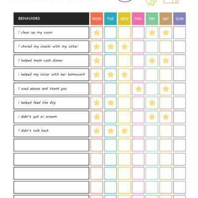 19 Printable Behavior Chart Templates for Kids TemplateLab