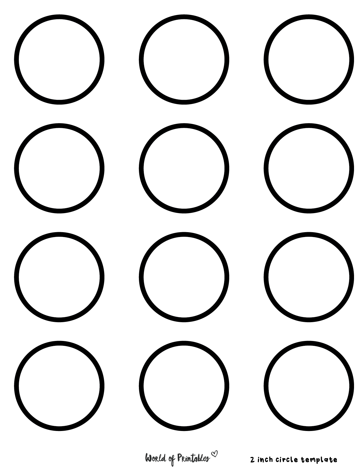 2 Inch Circle Template Free Printable