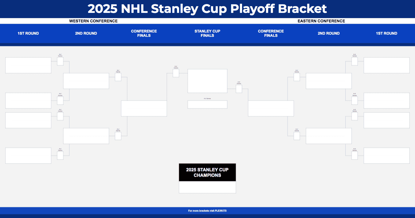 2025 NHL Stanley Cup Playoff Bracket Google Sheet Excel