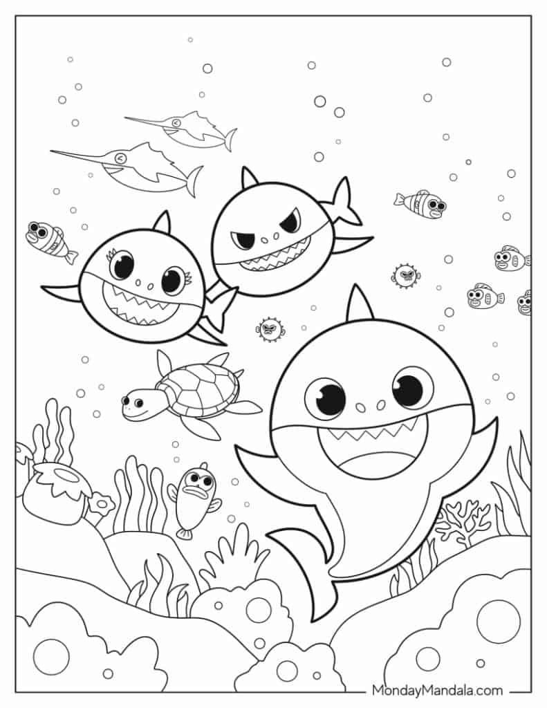 24 Baby Shark Coloring Pages Free PDF Printables  24 Baby Shark Coloring Pages Free PDF Printables