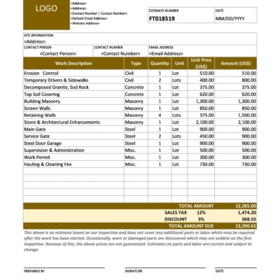 28 Perfect Construction Estimate Templates FREE TemplateArchive