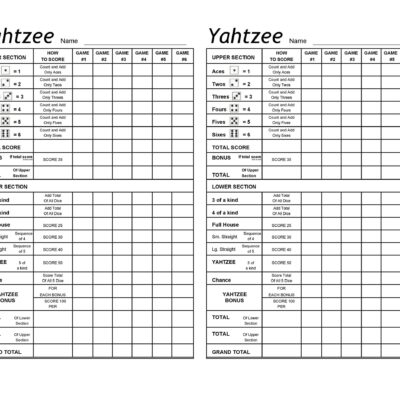 28 Printable Yahtzee Score Sheets Cards 101 FREE TemplateLab