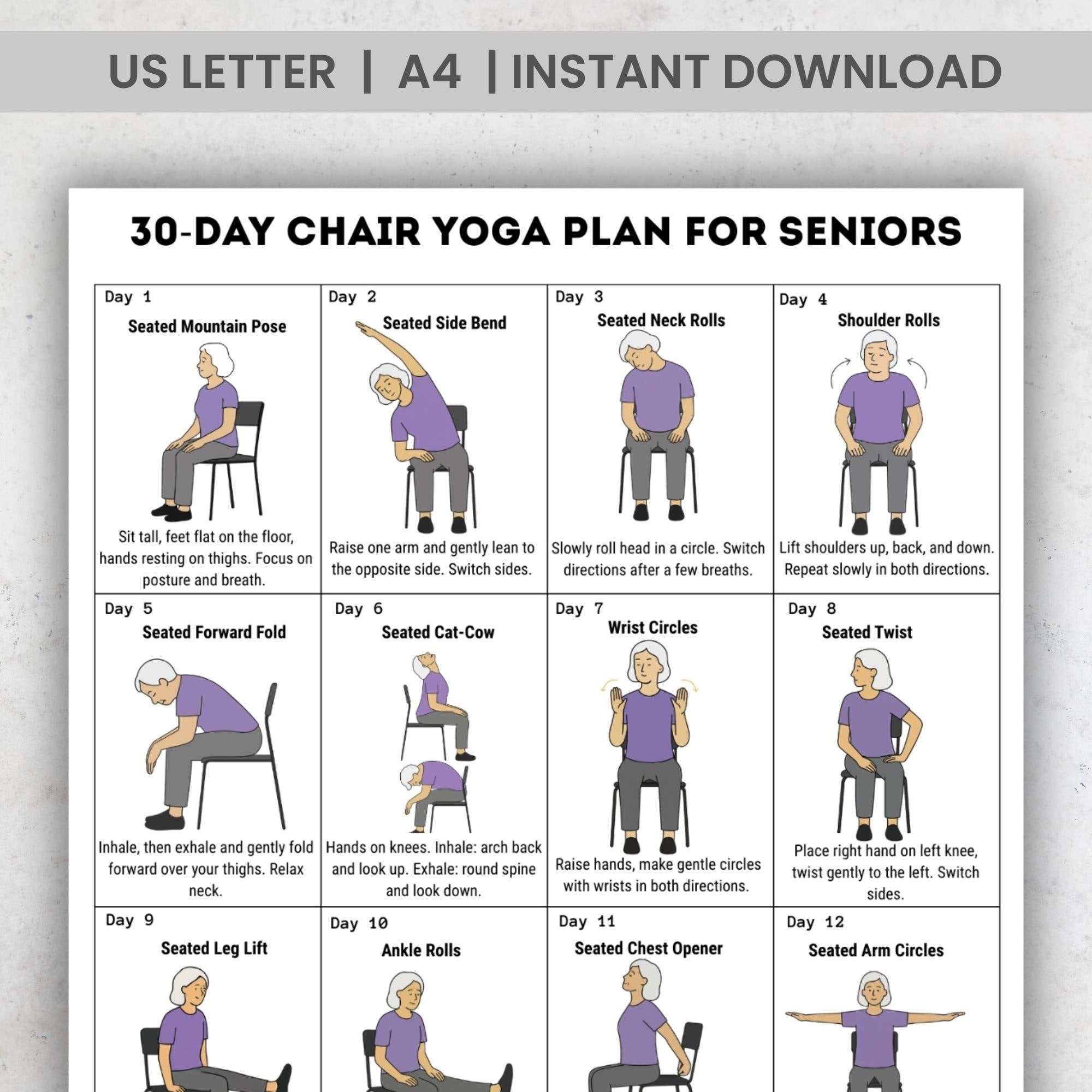 printable chair yoga poses pdf