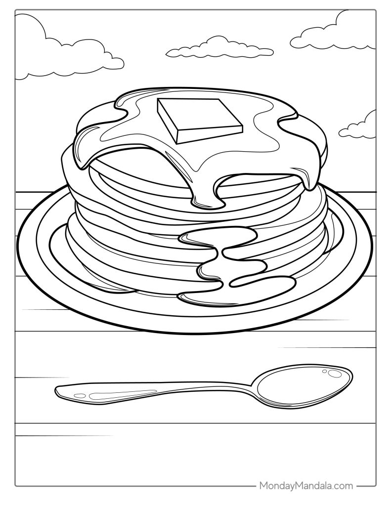 30 Food Coloring Pages Free PDF Printables 