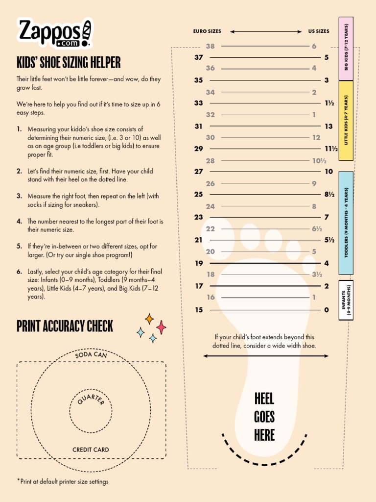 printable shoe size template pdf