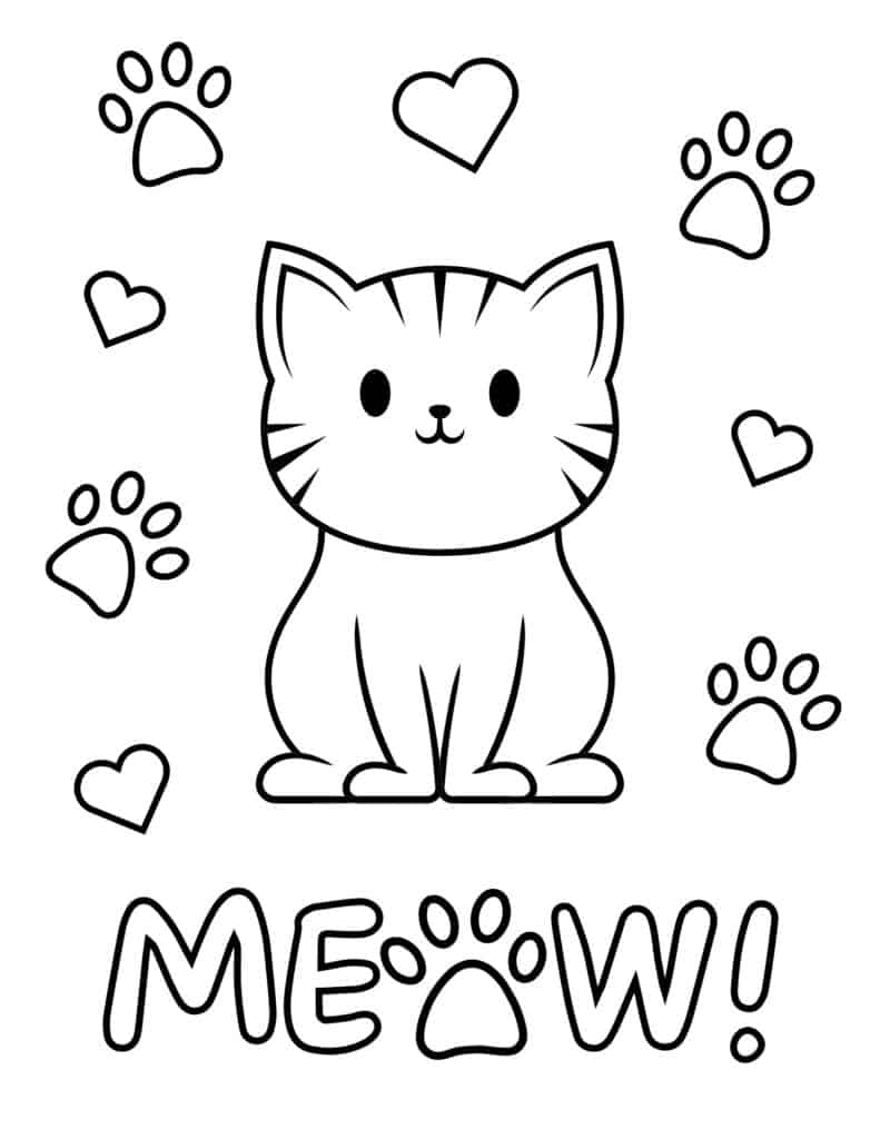 kitty printable coloring pages