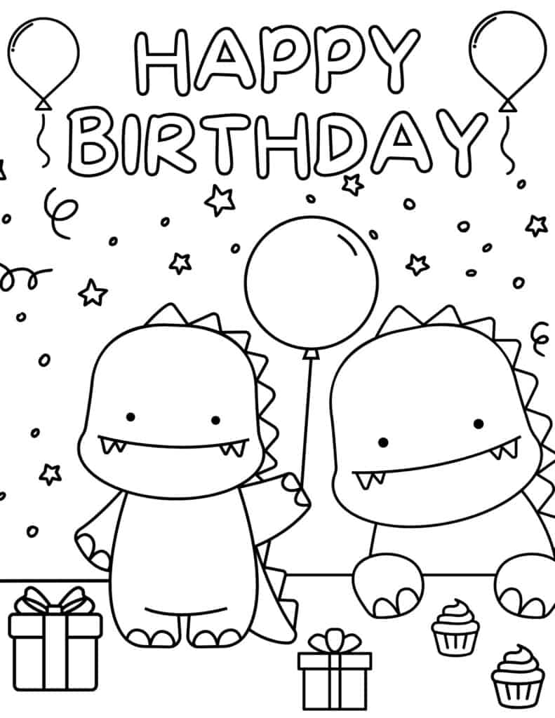 happy birthday printable coloring page