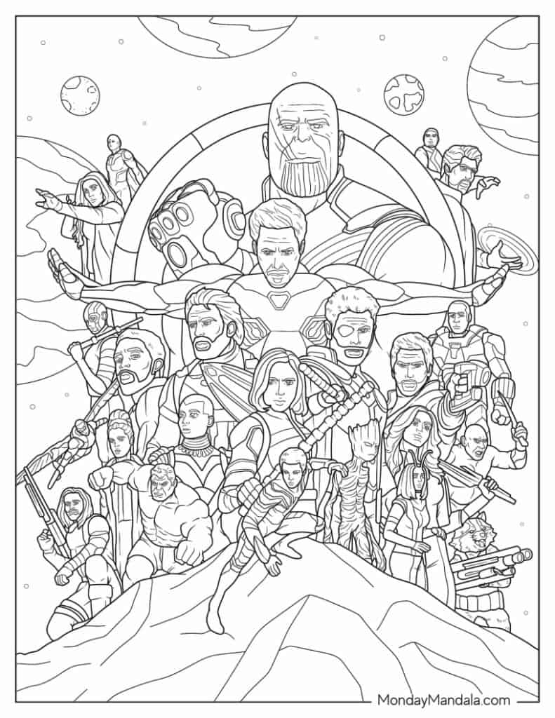 marvel printable coloring pages