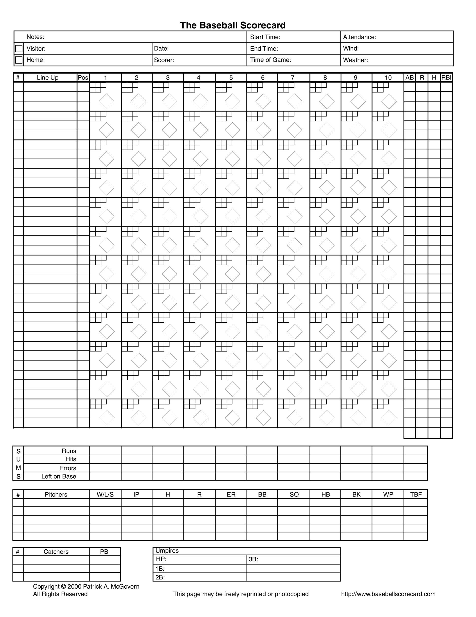 baseball template printable