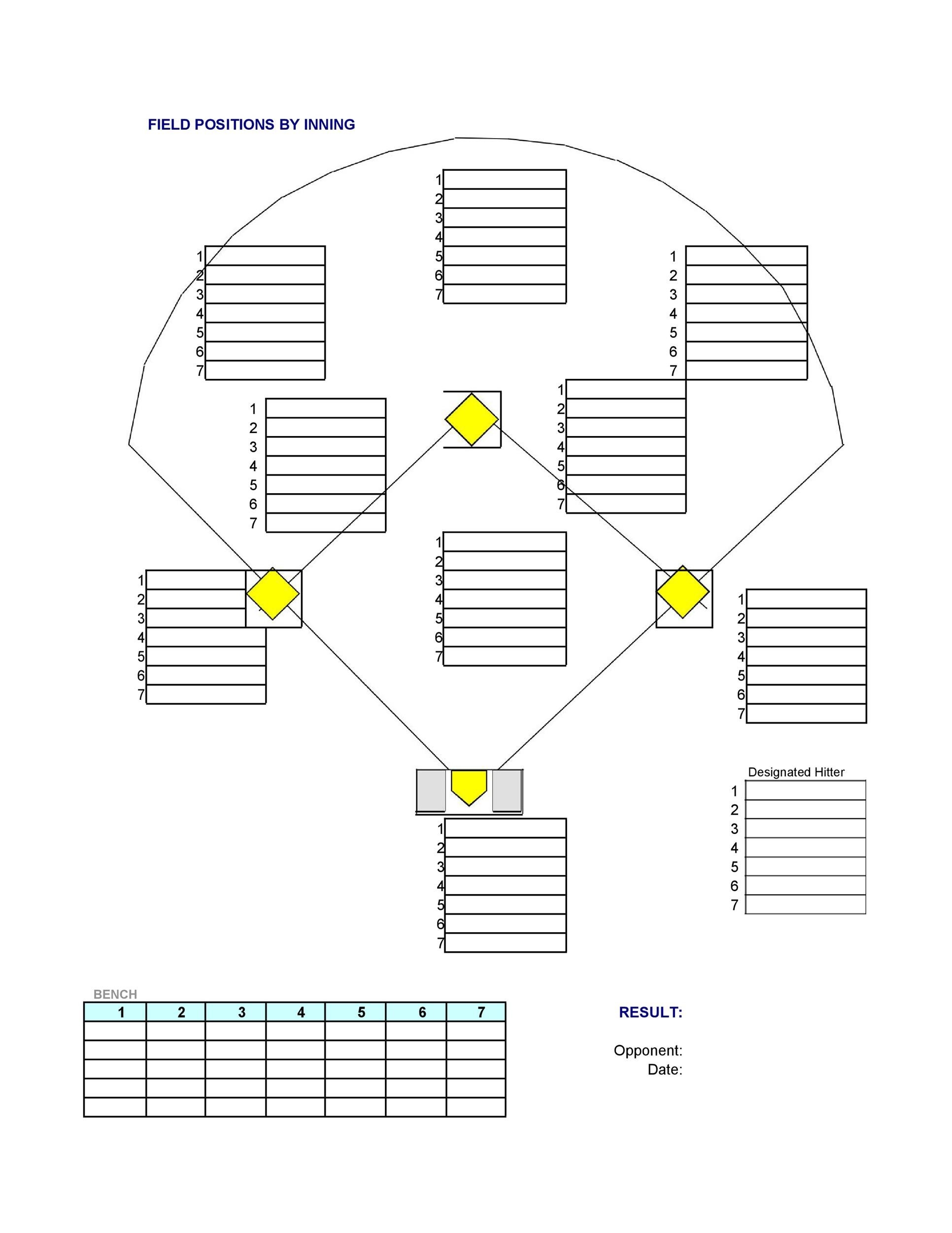 printable softball field position template printable softball field position template