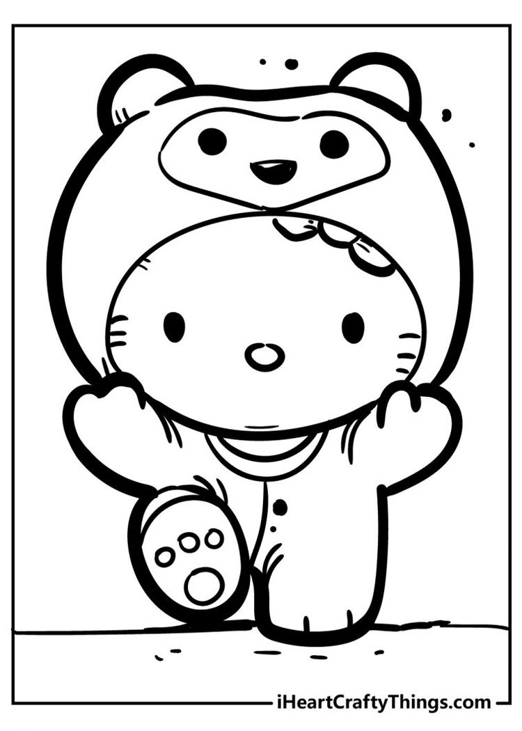 free coloring hello kitty printable