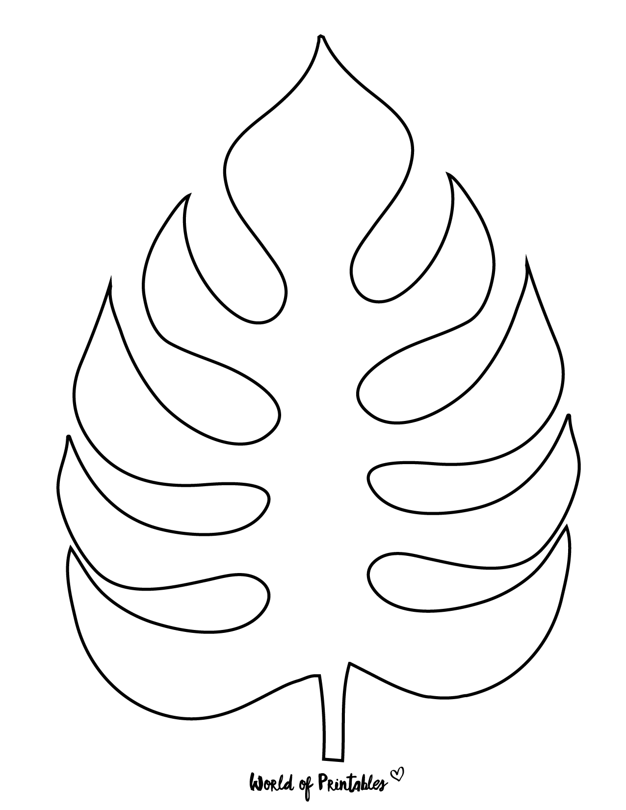 printable large leaf template