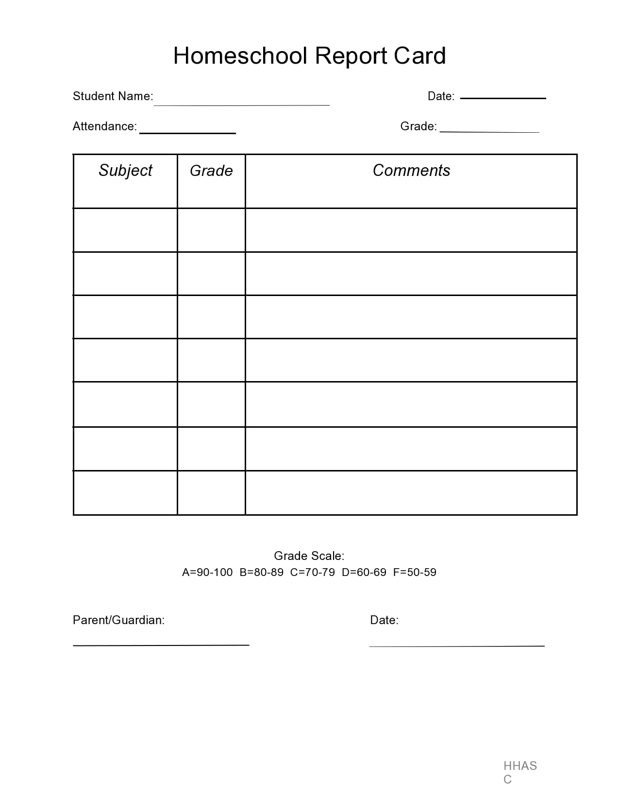 40 Editable Homeschool Report Card Templates 40 Editable Homeschool Report Card Templates