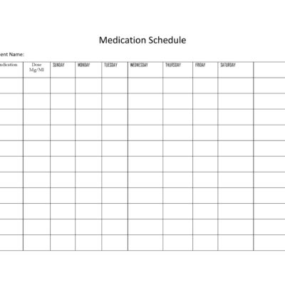 40 Great Medication Schedule Templates Medication Calendars