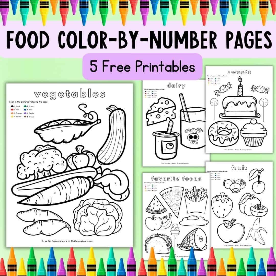 5 Food Coloring Pages By Category Literacy Learn