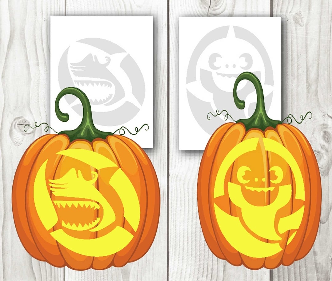 5 Shark Pumpkin Stencil Printables Mom Wife Busy Life  5 Shark Pumpkin Stencil Printables Mom Wife Busy Life