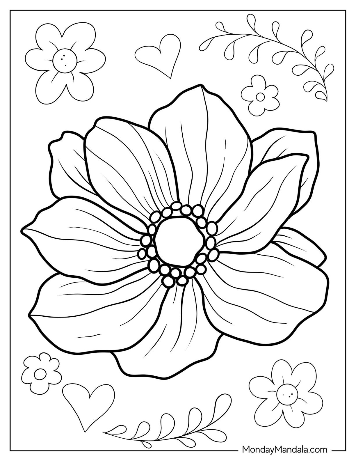 free coloring pages flowers printable