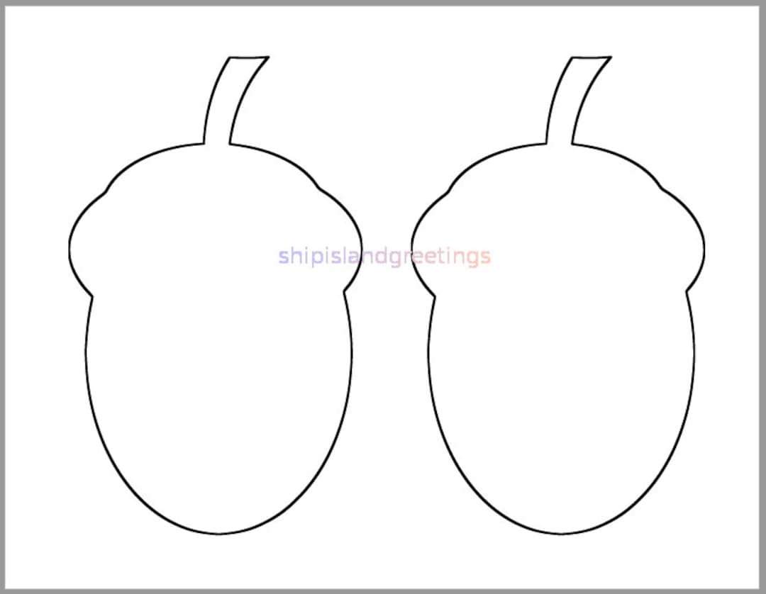 6 5 Inch Printable Acorn Template large Acorn Cutout baby Shower Advice Cards fall Wedding Decor classroom Decor kids Craft Projects Etsy