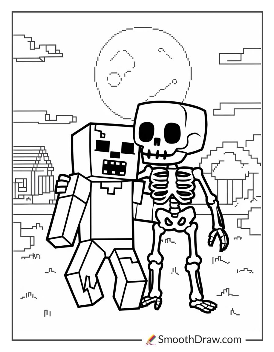 minecraft printable colouring pages