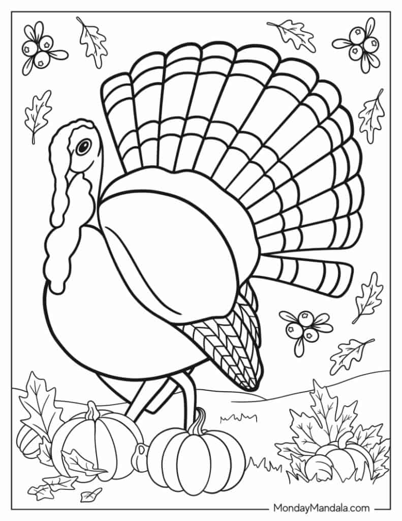 printable turkey coloring page