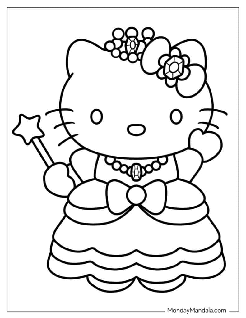 free printable hello kitty coloring pages