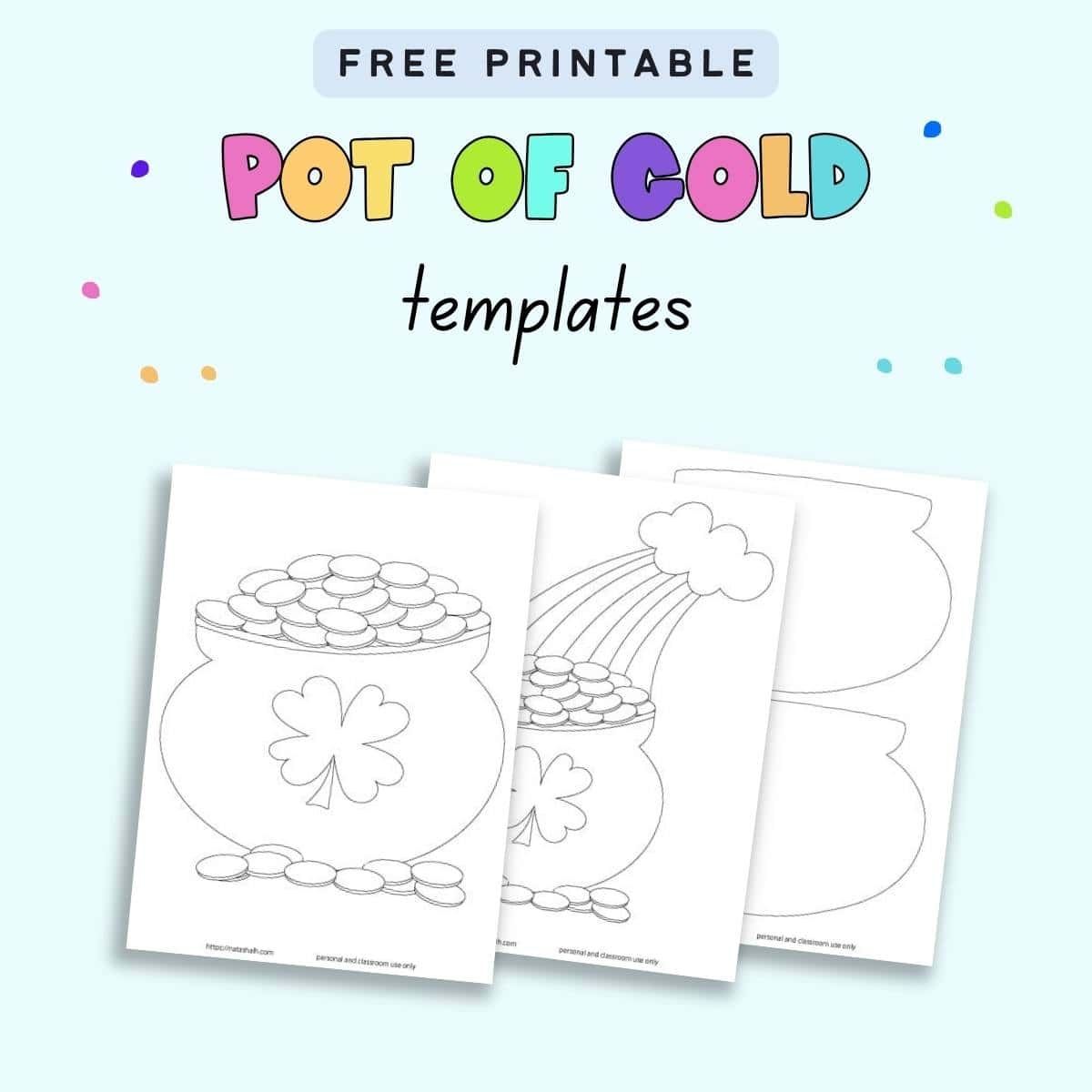 printable pot of gold template printable pot of gold template
