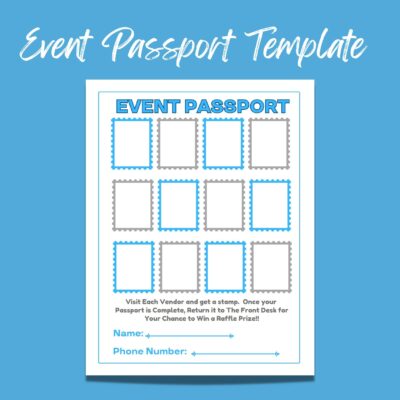 8 5 X 11 Printable digital Event Passport Template Edit In Adobe Acrobat Or In CANVA Free Instant Digital Download Great For Health Fairs Etsy