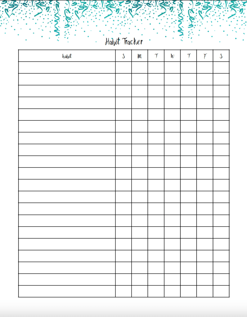 habit tracker printable free