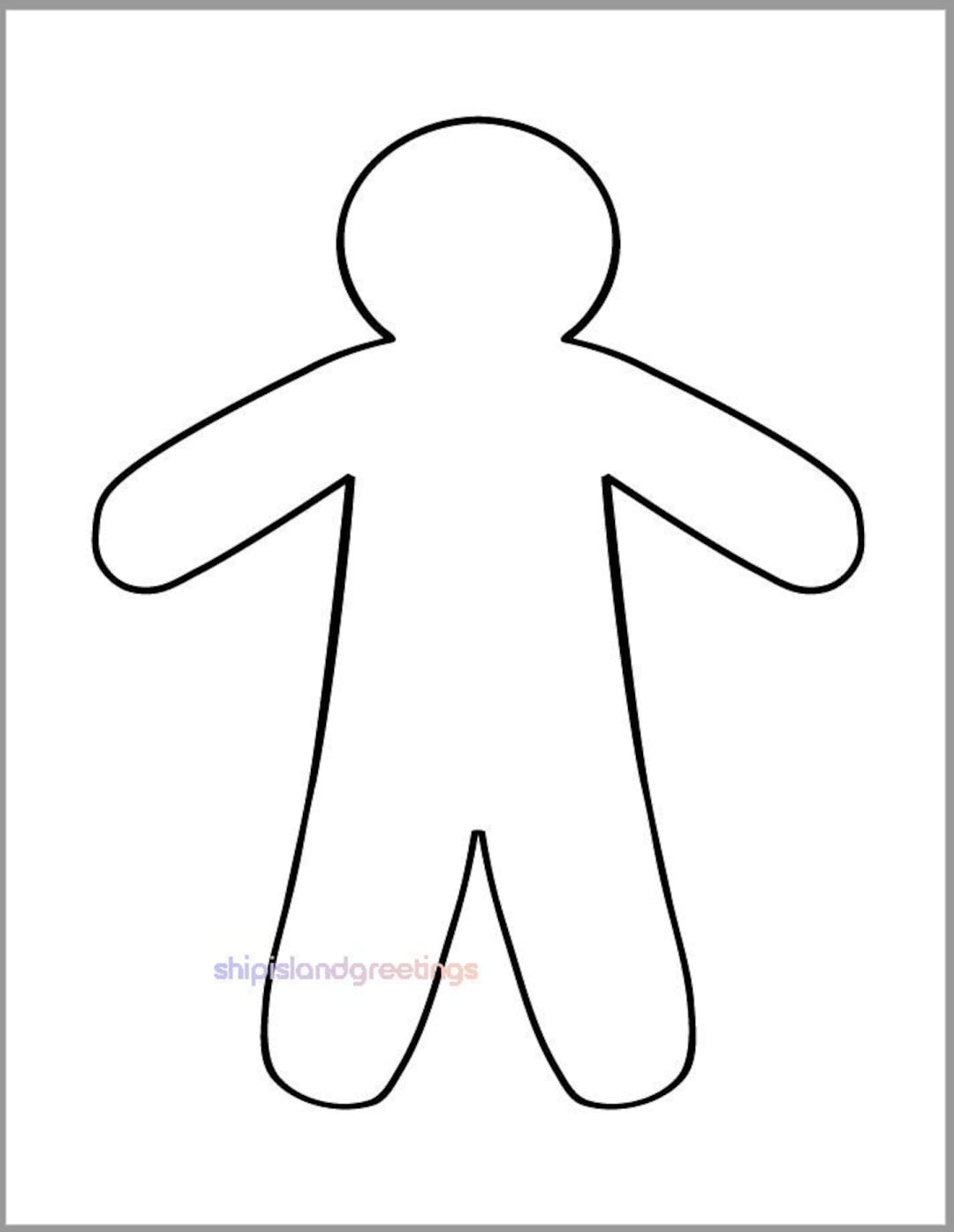 9 Inch Gingerbread Man Template printable Gingerbread Man christmas Crafts holiday Templates preschool Crafts coloring Page holiday Party Etsy