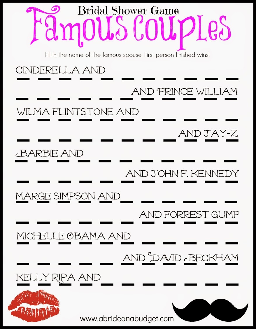 free printable wedding shower games free printable wedding shower games