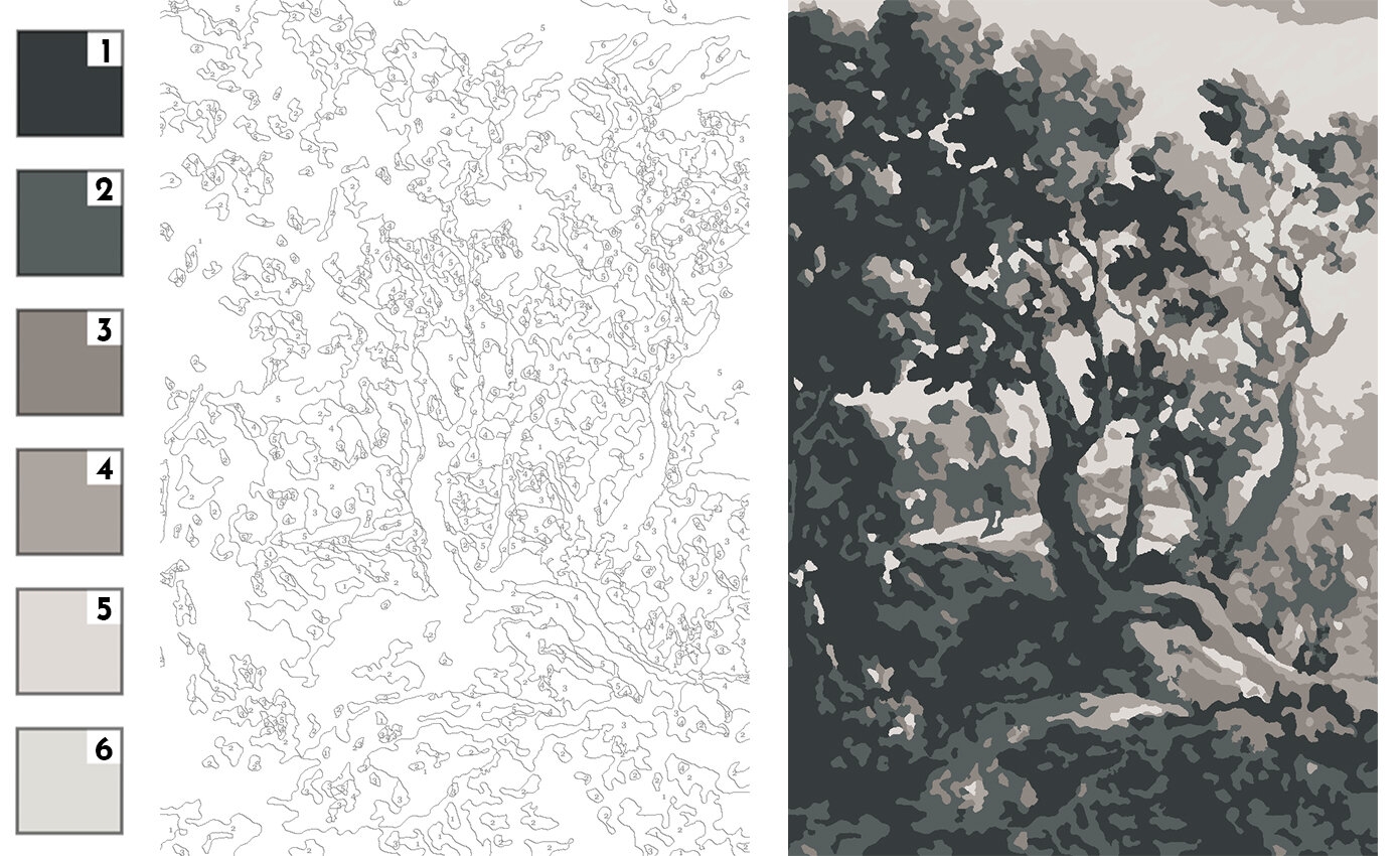 A Free Downloadable Coloring Page Paint By Numbers Of My Tree Mural The Gold Hive A Free Downloadable Coloring Page Paint By Numbers Of My Tree Mural The Gold Hive