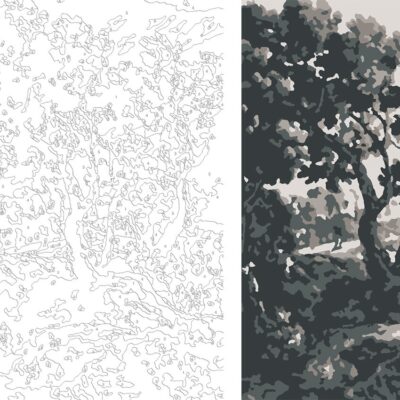 A Free Downloadable Coloring Page Paint By Numbers Of My Tree Mural The Gold Hive