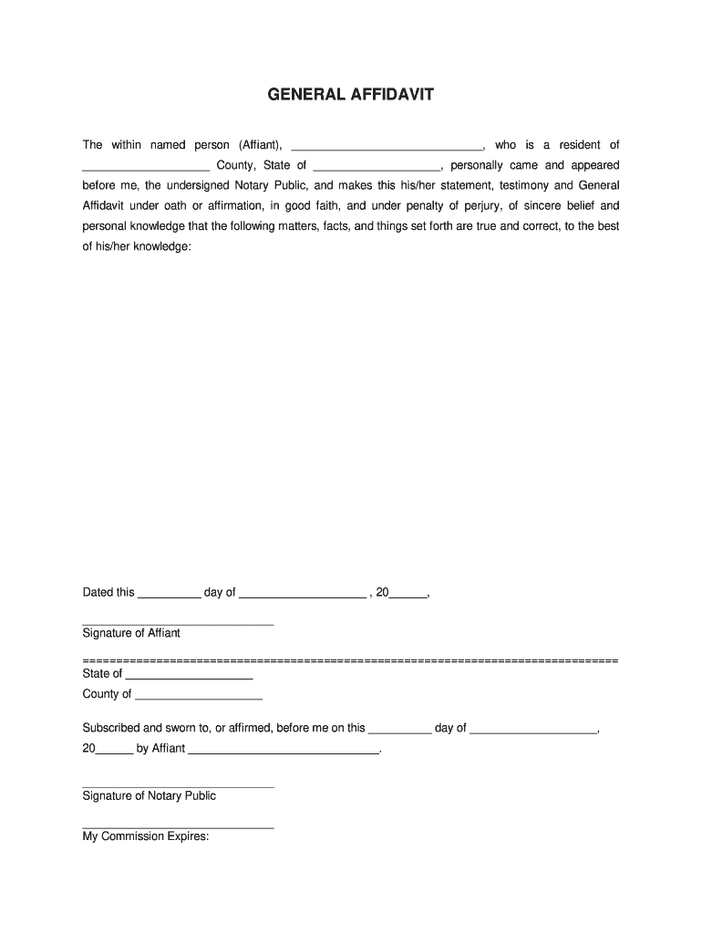 ABC Legal Docs General Affidavit Form Fill Online Printable Fillable Blank PdfFiller