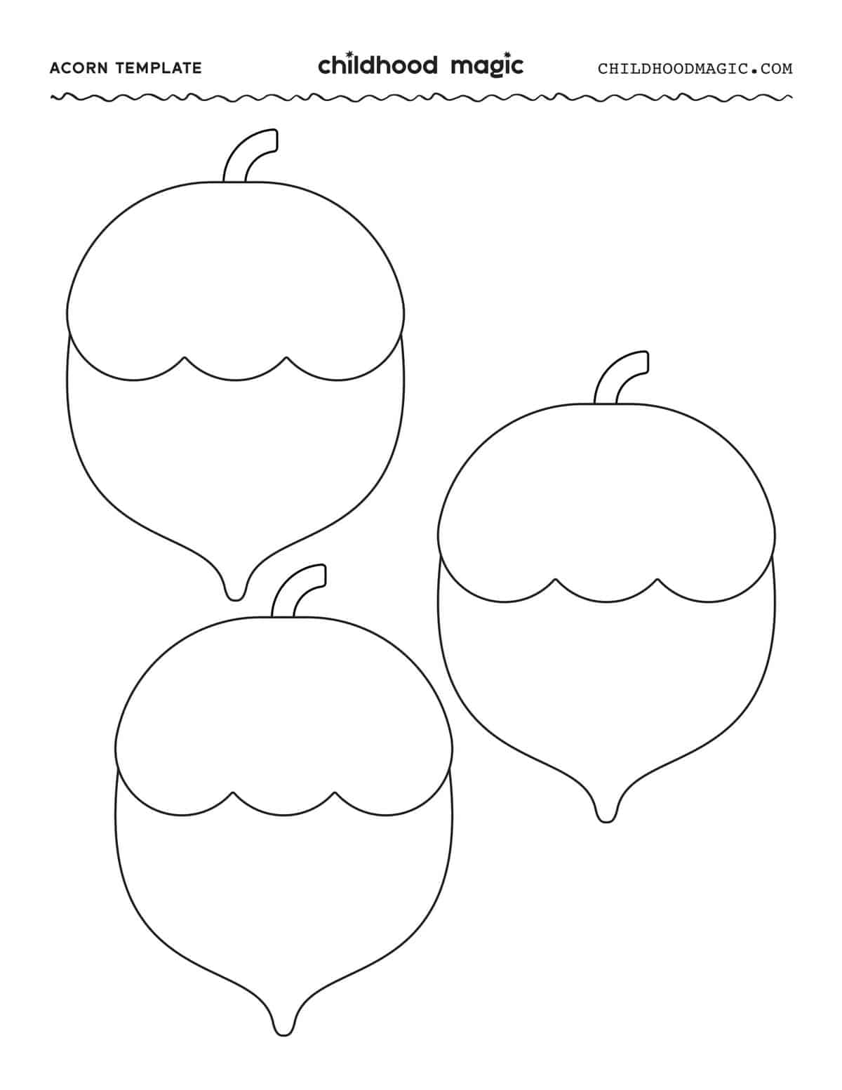 free printable acorn template