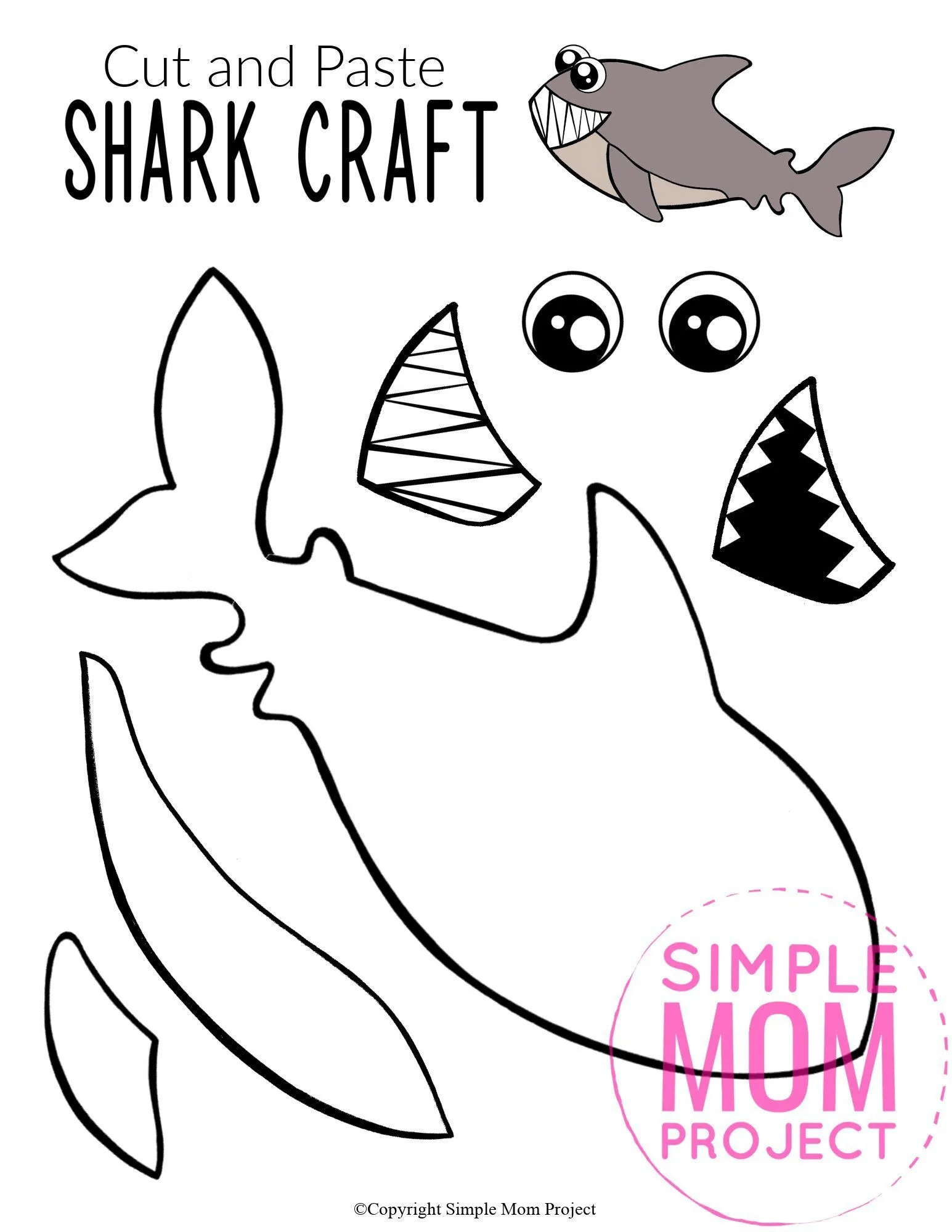 Adorable Shark Craft For Kids With Free Template Simple Mom Project Adorable Shark Craft For Kids With Free Template Simple Mom Project