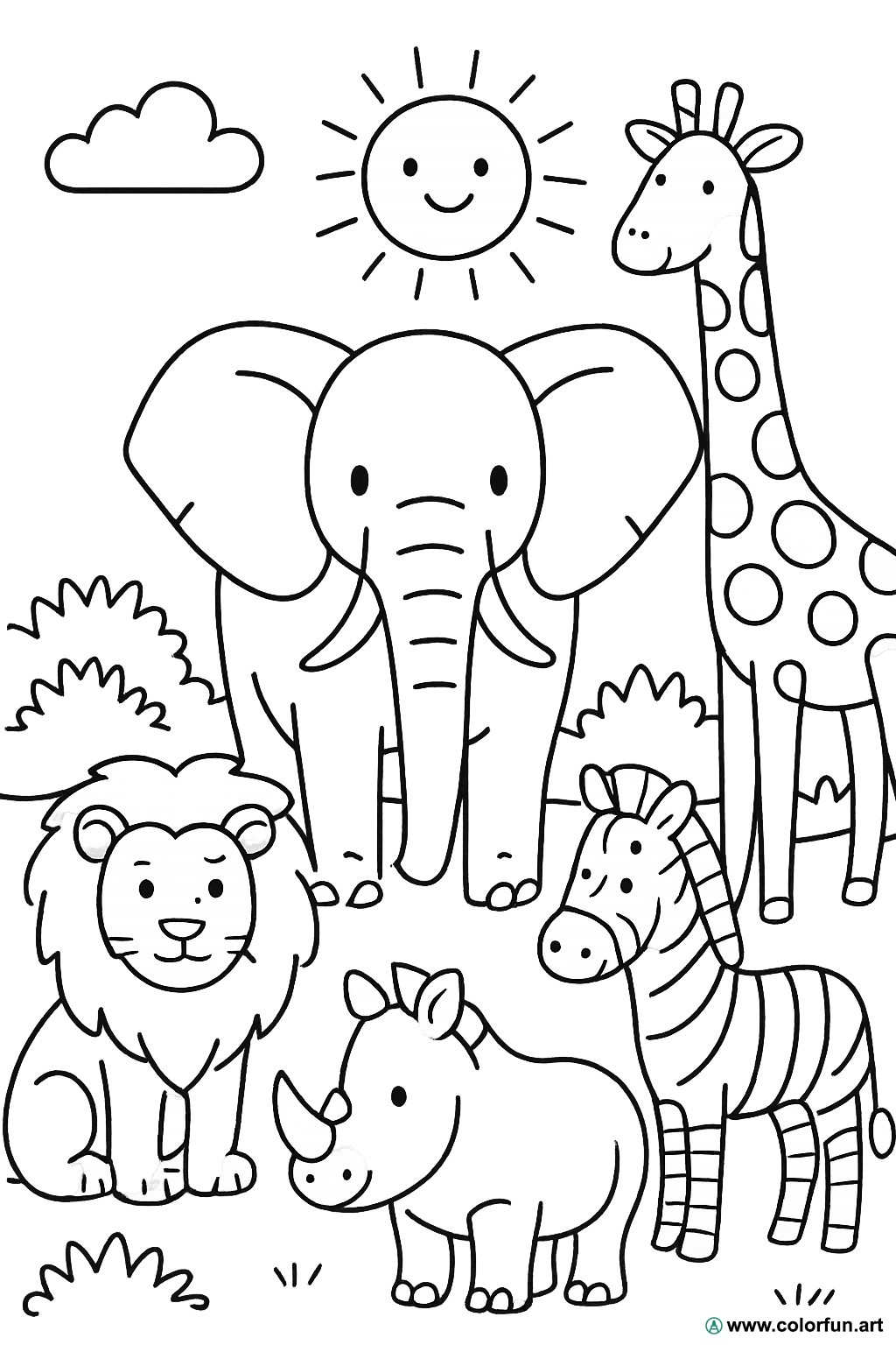 African Savannah Animals Coloring Page Download Or Print For Free African Savannah Animals Coloring Page Download Or Print For Free