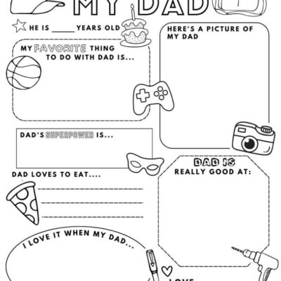 All About Dad Free Printable PDF