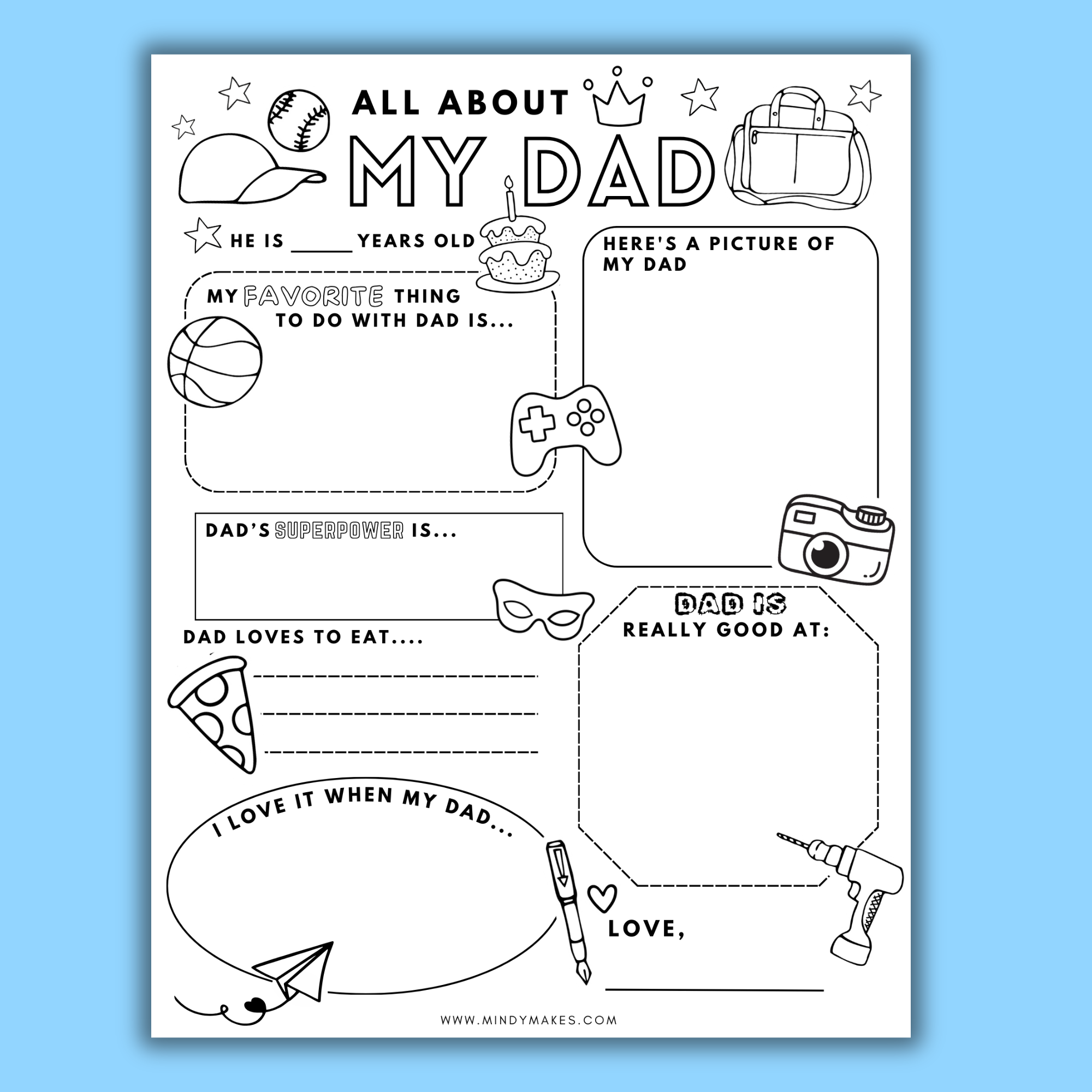 All About Dad Free Printable PDF All About Dad Free Printable PDF