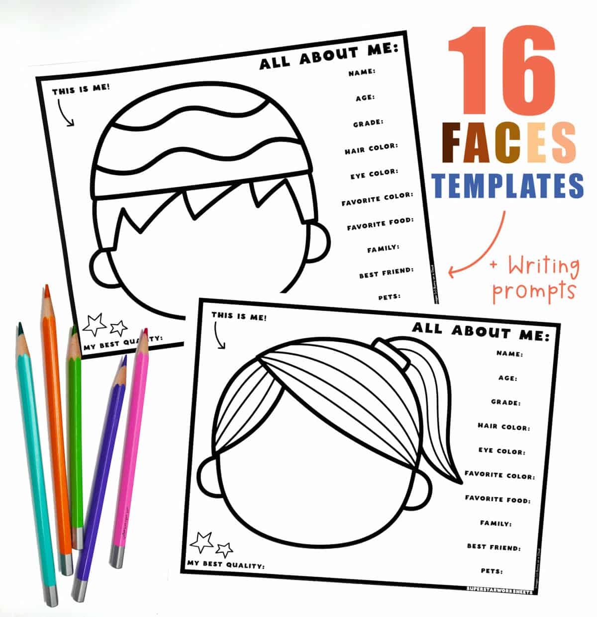 face printable template
