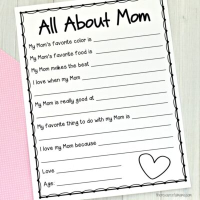 All About Me Mother s Day Survey Free Printable For Kids The Resourceful Mama