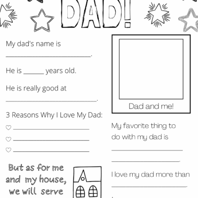 All About My Dad Papa Grandpa Free Printable Out Upon The Waters