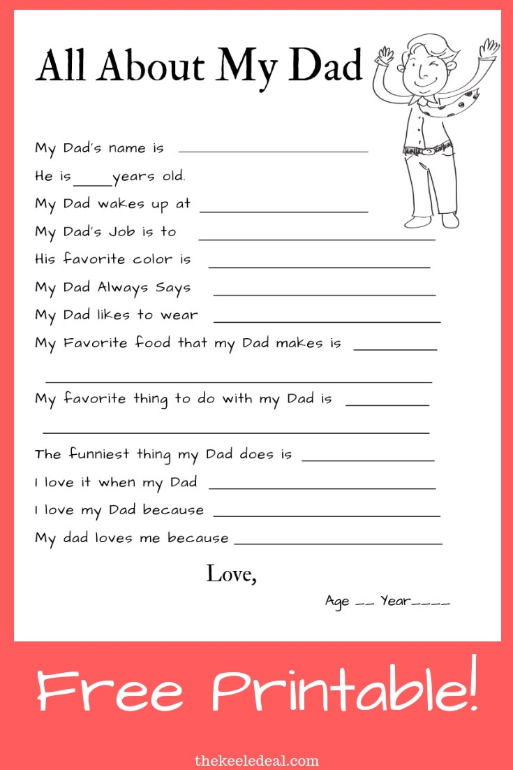 all about dad free printable