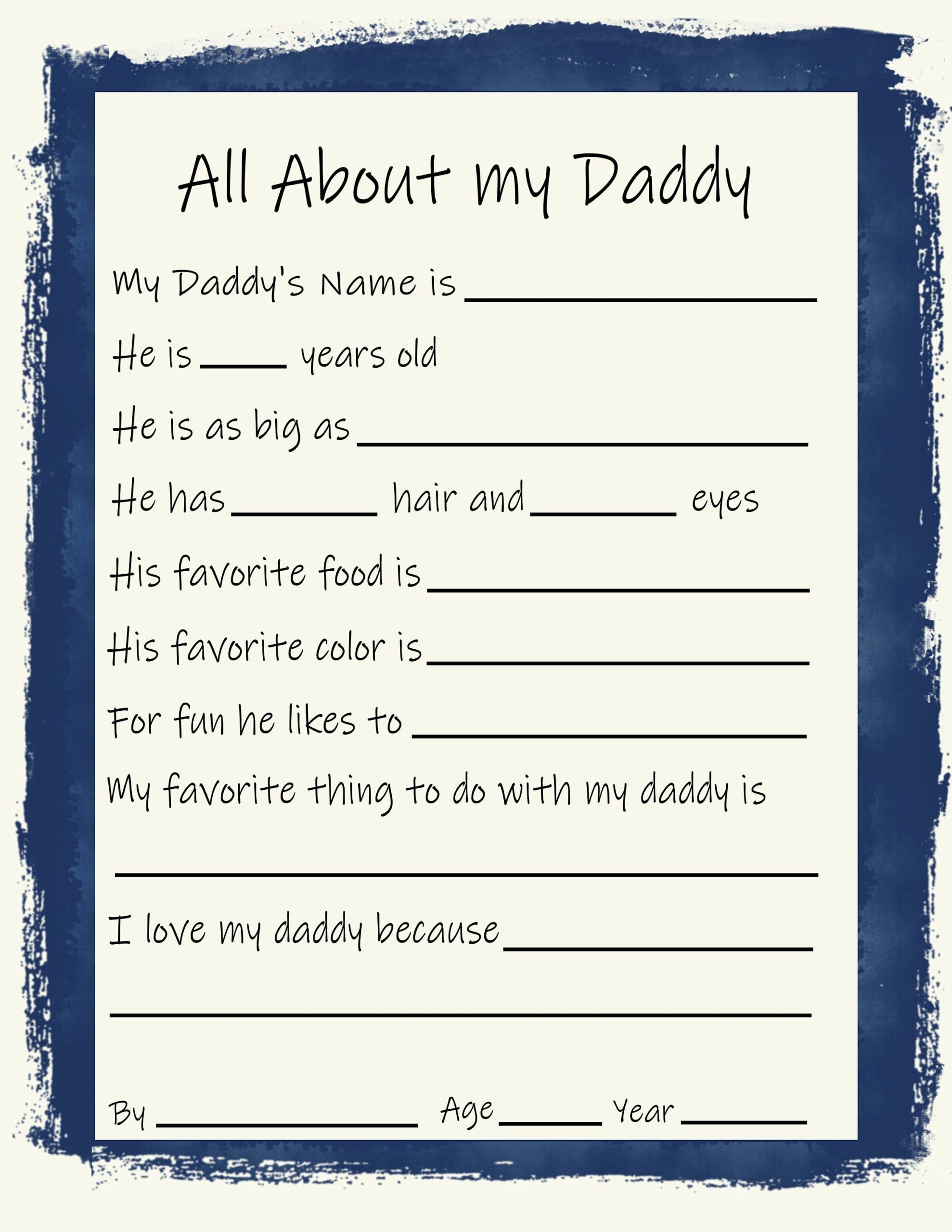 all about my dad printable all about my dad printable