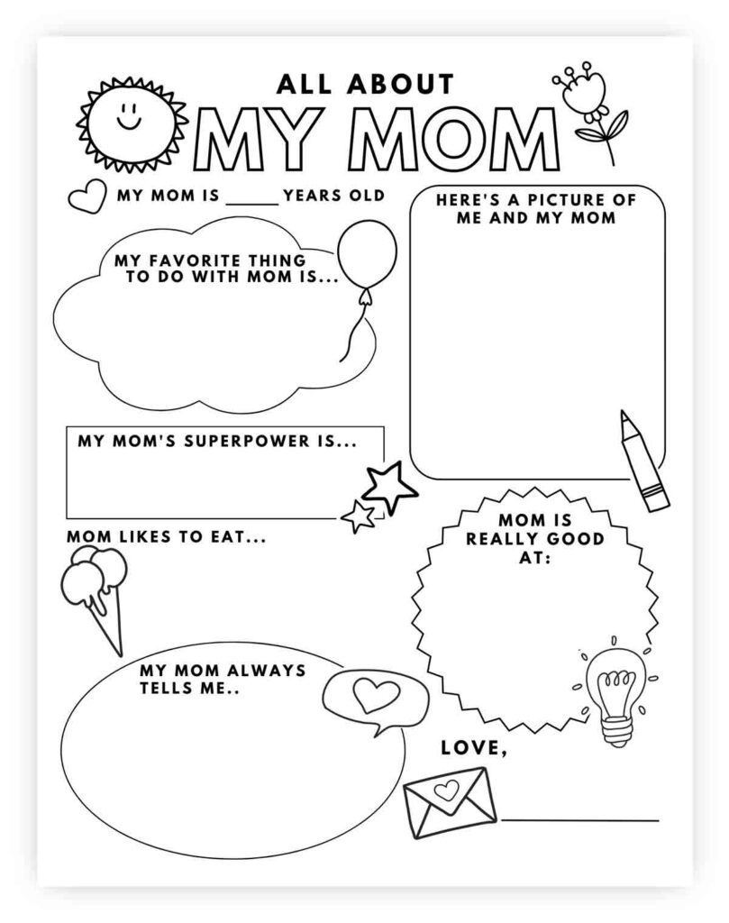 all about mom printable