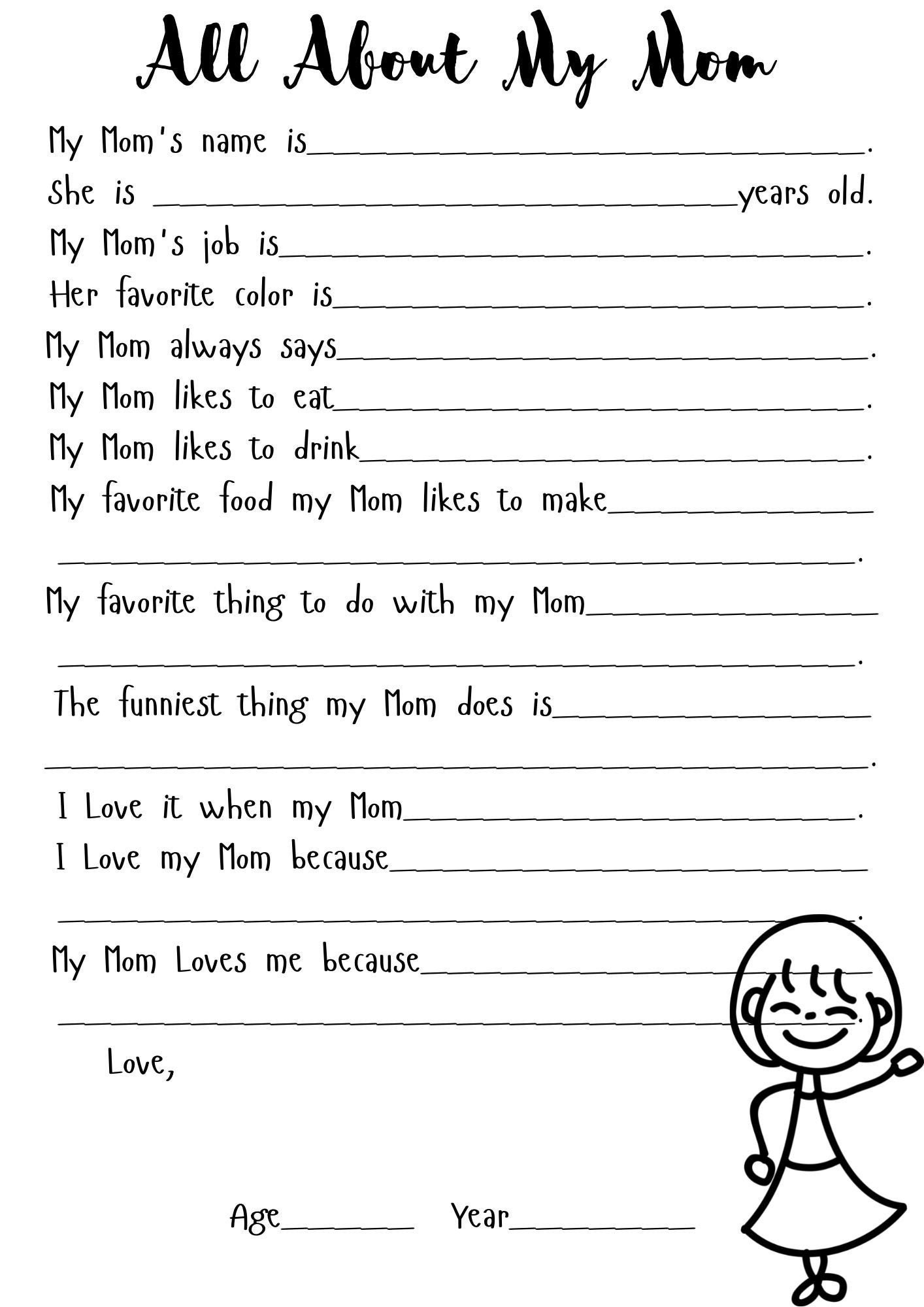 All About My Mom Printable Mom Birthday s Mother s Day Printable Mom Birthday Mom Etsy