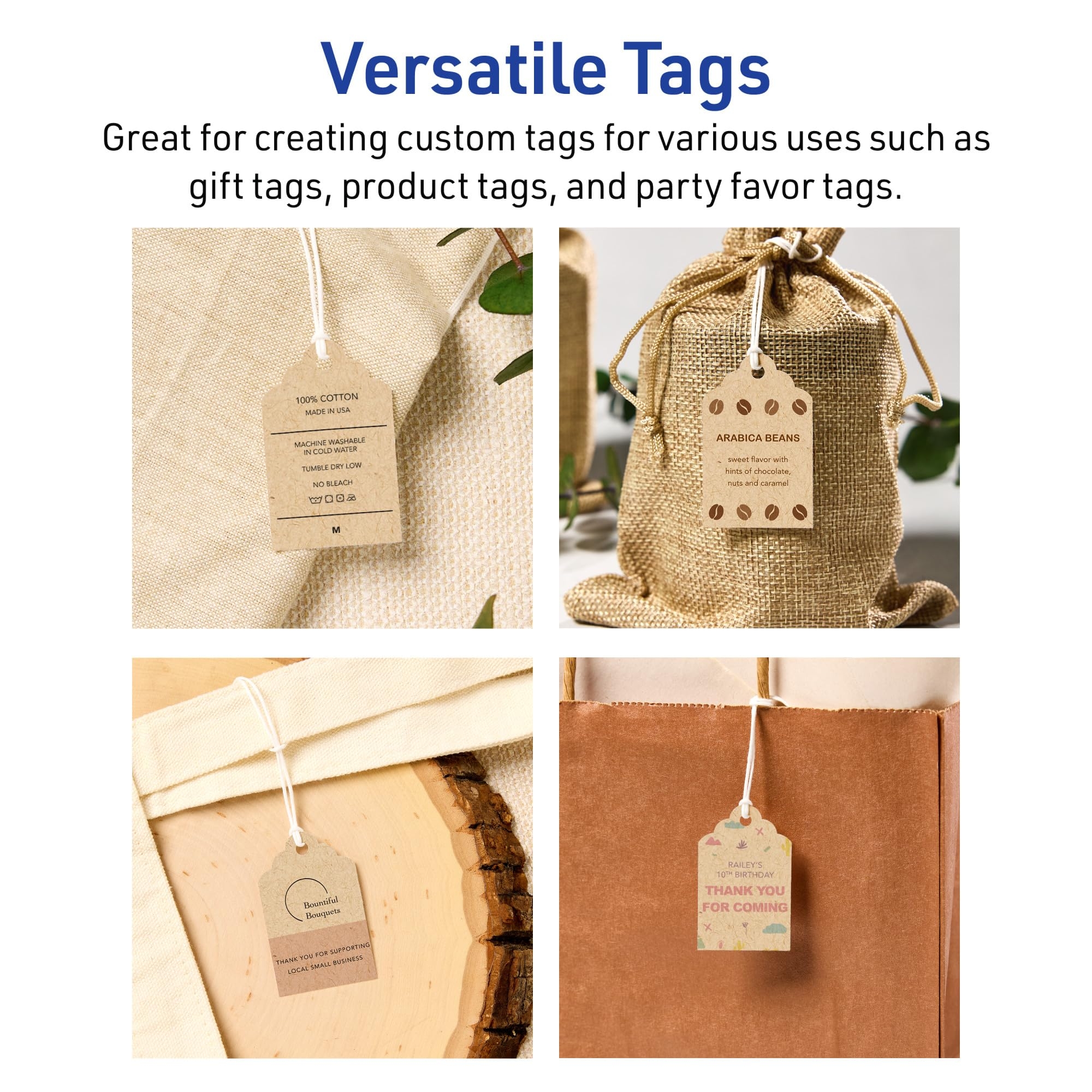 Amazon Avery Printable Rectangle Scalloped Tags Sure Feed Technology 2 X 1 1 4 Kraft Brown Cardstock Print To The Edge Laser Inkjet Printable 180 Total Great For Custom Gift Or Branding Tags