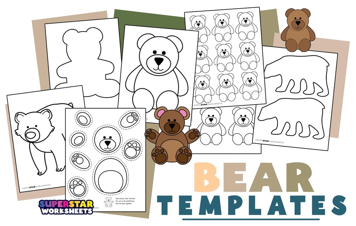 Bear Template Free Printables Superstar Worksheets Bear Template Free Printables Superstar Worksheets